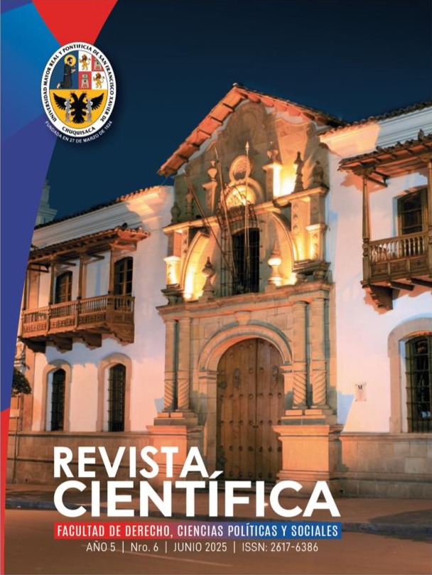 					Ver Vol. 5 Núm. 6 (2025): Revista Científica Facultad de Derecho Ciencias Políticas y Sociales
				