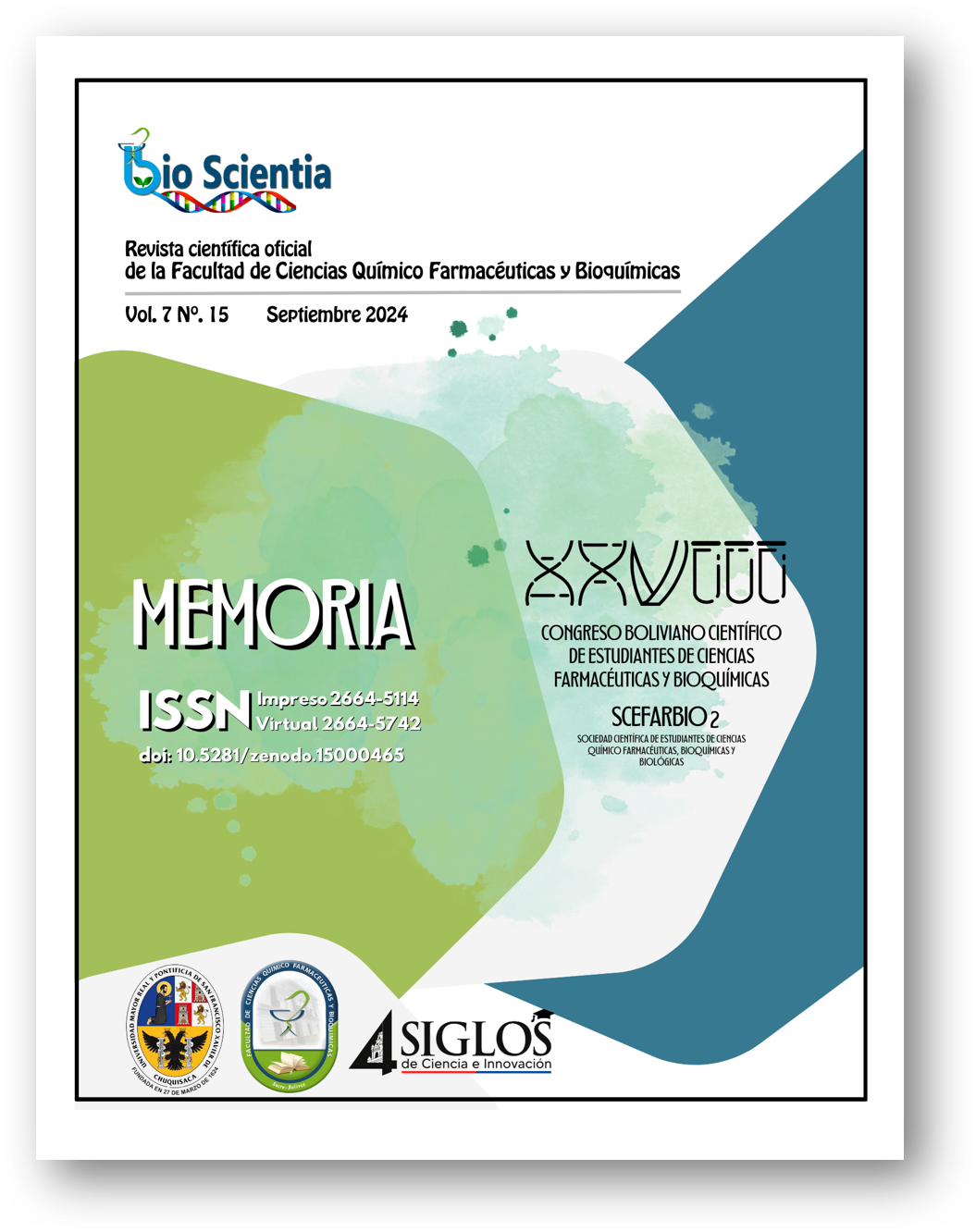 View Vol. 7 No. 15 (2024): MEMORIA XXVIII Congreso Boliviano Científico de Estudiantes de Ciencias Farmacéuticas y Bioquímicas